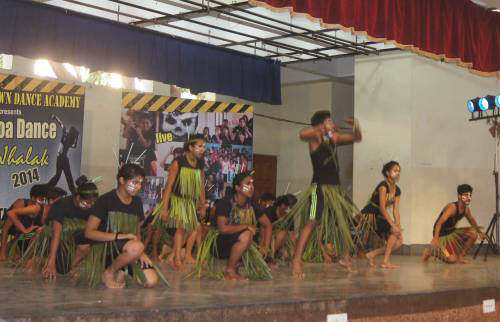 Dancers on stage at Dance competition in Panjim