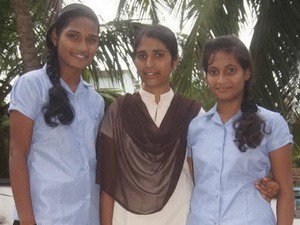 Three Girls in their School Uniforms