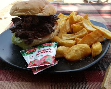 Goa Prices - Big Banana Steak Burger and Chips